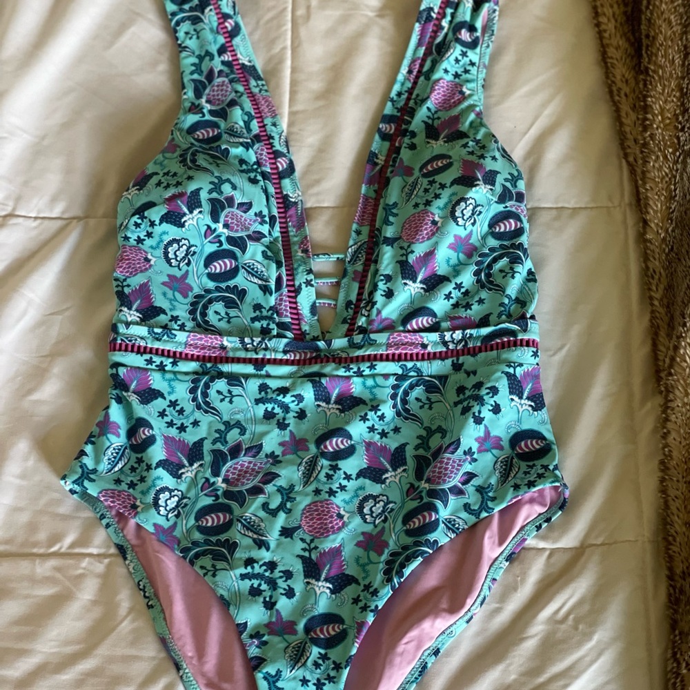 Nanette Lepore One Piece Bathing Suit Deep V front